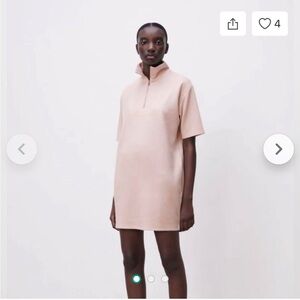 Zara pink mini sweater dress with oversized collar